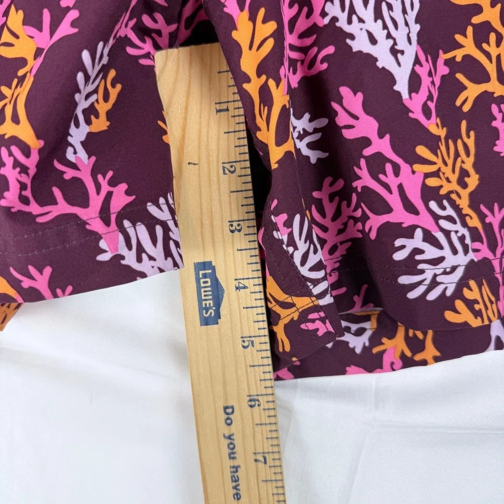 George Swim Trunks Mens L 36-38 Purple Coral Print Beachwear Tropical Summer